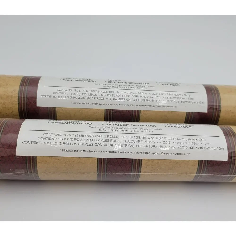 2 Rolls SUNWORTHY MP060695 Microban Stripes Vinyl Wallpaper 1 Bolt 56 Sq Ft